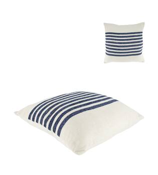 Cushion striped recycled cotton 45x45x9cm