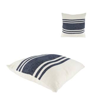 Cushion striped recycled cotton 45x45x9cm