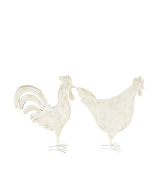 Statue animal metal 33x10.5x38cm  - White
