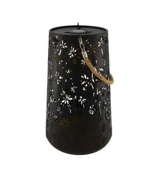 Lantern solar metal 22x22x38cm - Black
