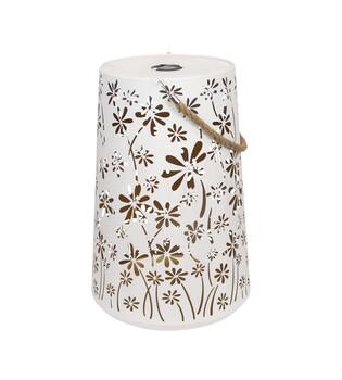 Lantern solar metal 38x38x58cm - White