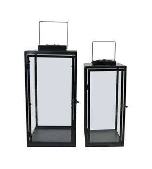 Lantern solar metal 22x22x46cm S2 - Black