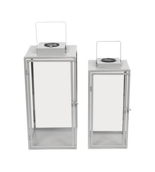 Lantern solar metal 22x22x46cm S/2