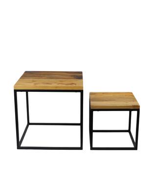 Table square metal 37x37x37cm S2 - Natural