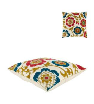Cushion embroidery canvas 45x45x8cm - Multi