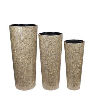 Vase capiz  mdf 38x38x91.5cm  - Brown