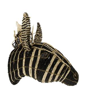 Wall art zebra seagrass 37x46x50cm