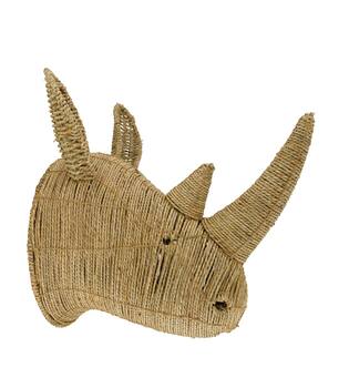 Wall art rhino seagrass 35x47x51cm