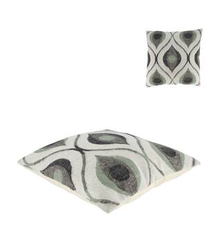 Cushion graphic pattern acrylic 45x45x9cm - Grey
