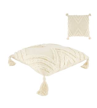 Cushion tufted pattern cotton 45x45x9cm