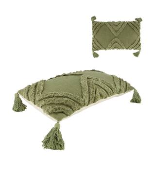Cushion tufted pattern cotton 30x50x9cm