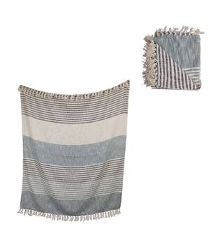 Plaid striped cotton 125x150x0.5cm