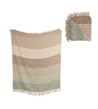 Plaid striped cotton 125x150x0.5cm