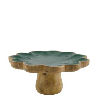 Plate cake stand mango wood 28x28x12.5cm