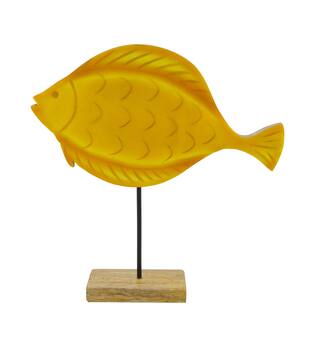 Statue fish mango wood 25x5x26cm - Orange
