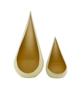 Tealight holder metal 10x9x22cm  - Cream