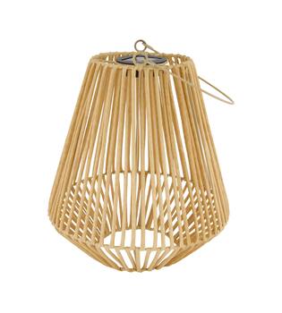 Lantern solar wicker pp 26x26x30cm - Natural