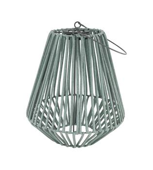 Lantern solar wicker pp 26x26x30cm - Grey