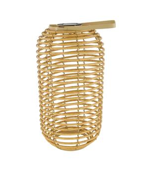 Lantern solar wicker pp 18x18x35cm - Natural