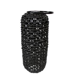 Lantern solar wicker pp 22x22x56cm