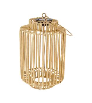 Lantern solar wicker pp 17.5x17.5x26cm - Natural