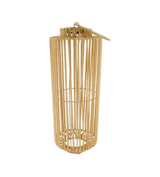 Lantern solar wicker pp 18x18x48cm