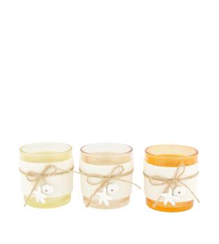 Tealight holder glass 7.5x7.5x8cm  - Multi