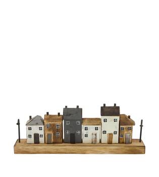 House albizia wood on feet 36.5x5.5x14cm - Natural