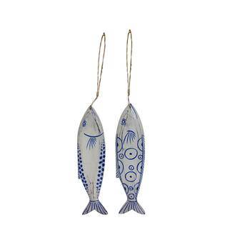 Hanger fish albizia wood 10x2x38cm A/2