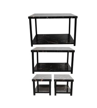 Table rectangular presentation metal 118x78x78cm  - Black