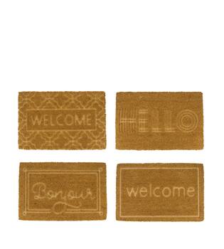 Mixed doormat coco engraved Welcome on pallet 58x38x1.5cm - Multi