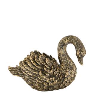 Planter swan polyresin 27.5x15x19cm