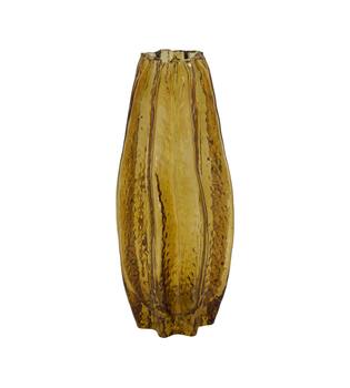 Vase glass 13.5x13.5x29.5cm - Yellow