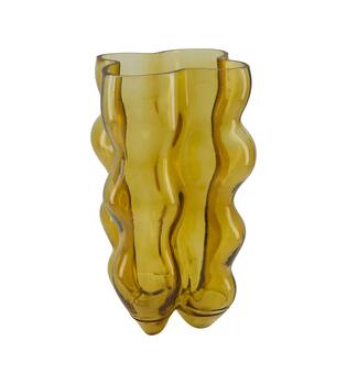 Vase glass 16x16x30.5cm - Yellow