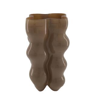 Vase glass 16x16x30.5cm - Cream