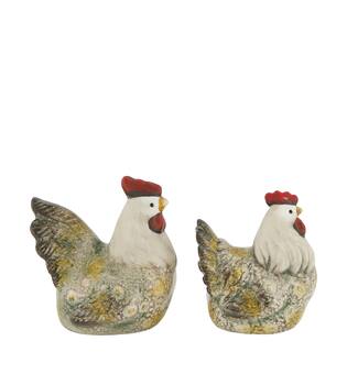 Figurine chicken terracotta 12.6x9.3x13.3cm  - Multi