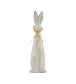 Figurine rabbit porcelain 6.3x6.3x22.2cm - Grey