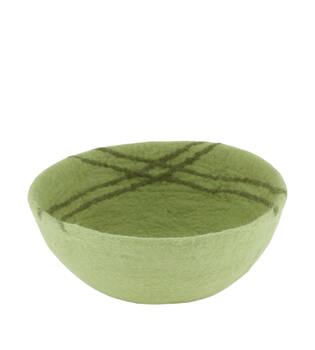 Basket round wool 26x26x11cm