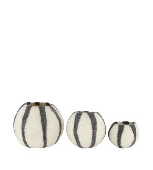 Basket round wool 24x24x21cm S/3