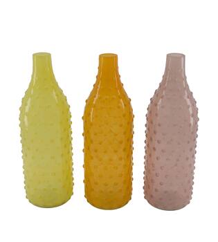 Vase glass 9x9x28cm  - Multi