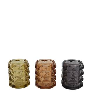 Tealight holder glass 8x8x9cm  - Multi