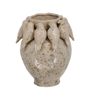 Vase birds cement 22.7x22.7x28cm - Multi