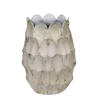 Vase metal 25x25x37.5cm - White