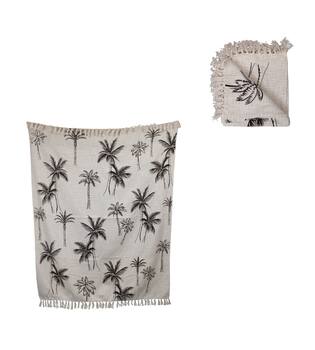 Plaid palm tree cotton 125x150x0.5cm