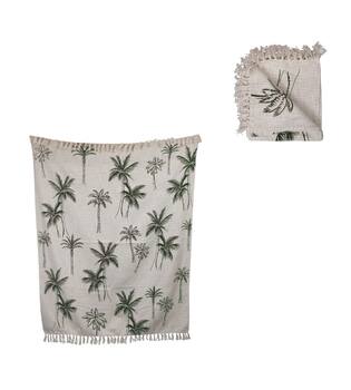 Plaid palm tree cotton 125x150x0.5cm