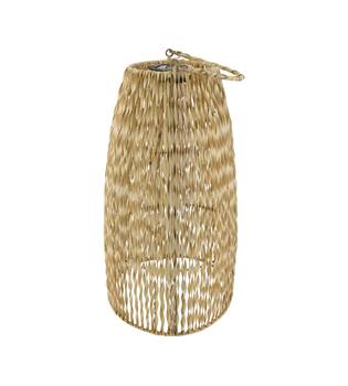 Lantern solar rattan 23x23x43cm - Natural