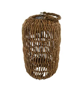Lantern solar banana leaves nature 23x23x43cm