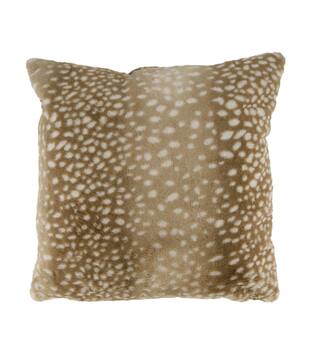 Cushion deer fur polyester 45x45x12cm - Brown