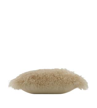 Cushion faux fur polyester 45x45x12cm - Cream