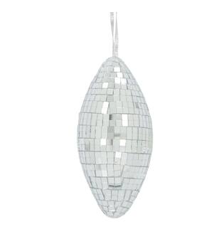 Hanger oval disco foam with hanger 6x6x13cm - Silver